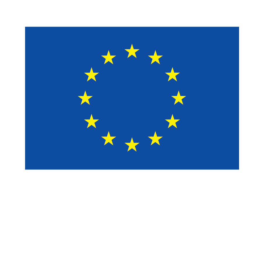 EU Logo mit weißem Schriftzug